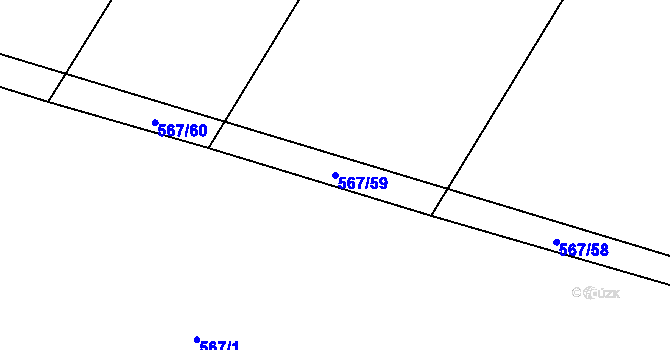 Parcela st. 567/59 v KÚ Zdislavice u Vlašimi, Katastrální mapa
