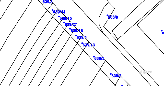 Parcela st. 639/13 v KÚ Zdislavice u Vlašimi, Katastrální mapa