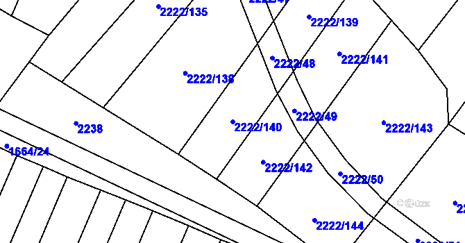 Parcela st. 2222/140 v KÚ Zdislavice u Vlašimi, Katastrální mapa