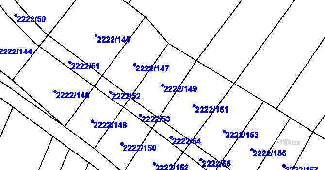Parcela st. 2222/149 v KÚ Zdislavice u Vlašimi, Katastrální mapa