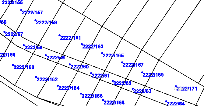 Parcela st. 2222/165 v KÚ Zdislavice u Vlašimi, Katastrální mapa