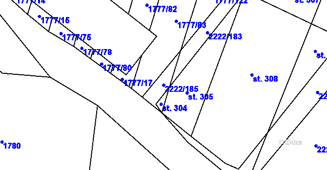 Parcela st. 2222/185 v KÚ Zdislavice u Vlašimi, Katastrální mapa