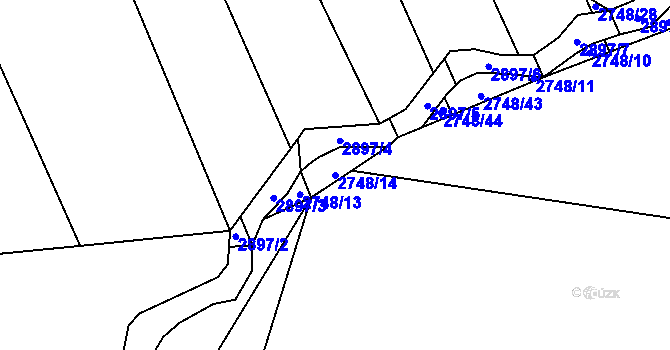 Parcela st. 2748/14 v KÚ Zdislavice u Vlašimi, Katastrální mapa