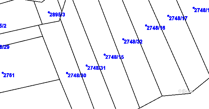 Parcela st. 2748/15 v KÚ Zdislavice u Vlašimi, Katastrální mapa