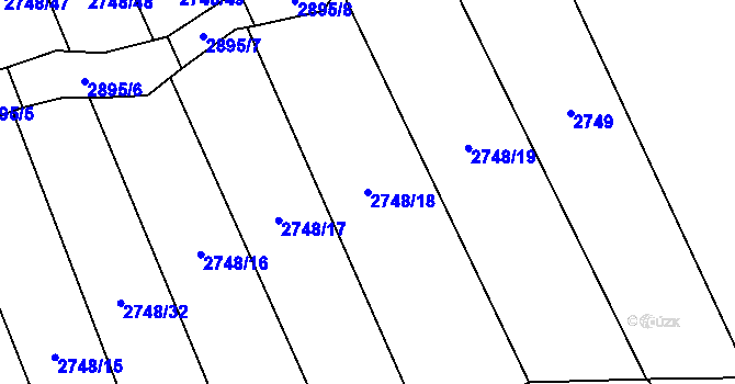 Parcela st. 2748/18 v KÚ Zdislavice u Vlašimi, Katastrální mapa
