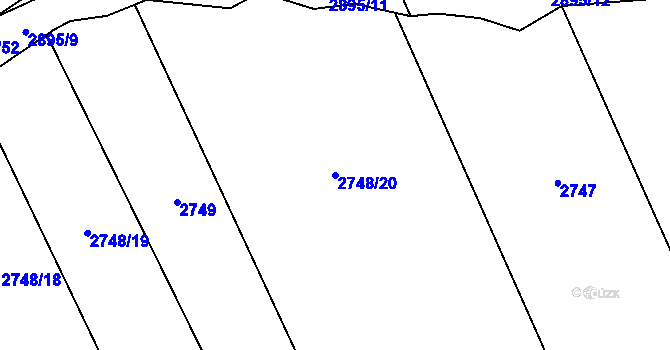 Parcela st. 2748/20 v KÚ Zdislavice u Vlašimi, Katastrální mapa