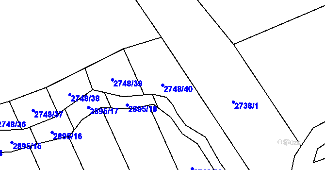 Parcela st. 2748/40 v KÚ Zdislavice u Vlašimi, Katastrální mapa