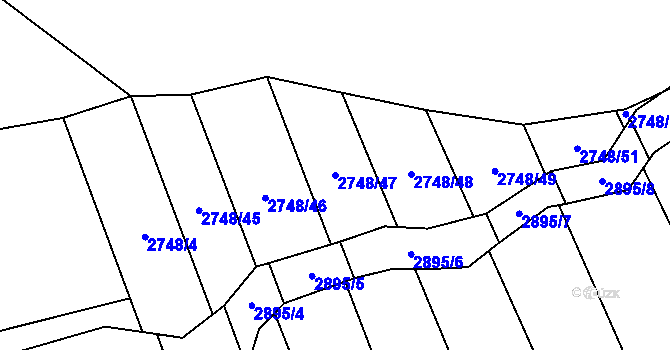 Parcela st. 2748/47 v KÚ Zdislavice u Vlašimi, Katastrální mapa