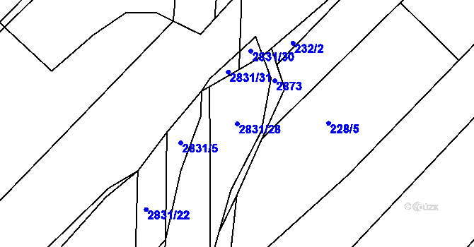 Parcela st. 2831/28 v KÚ Zdislavice u Vlašimi, Katastrální mapa