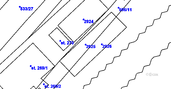 Parcela st. 2925 v KÚ Zdislavice u Vlašimi, Katastrální mapa