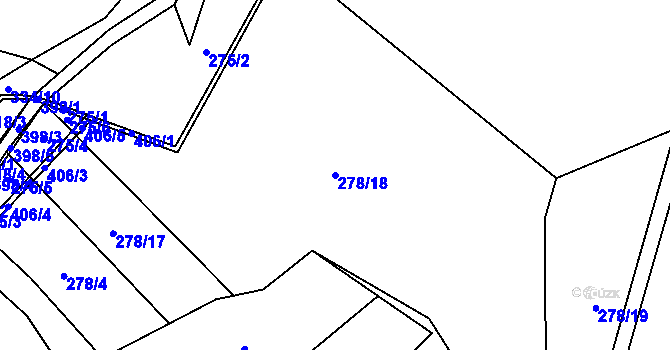 Parcela st. 278/18 v KÚ Dubí, Katastrální mapa