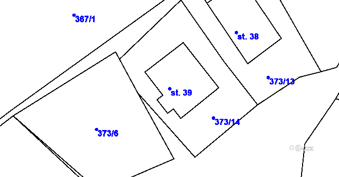 Parcela st. 39 v KÚ Zdislavice u Herálce, Katastrální mapa