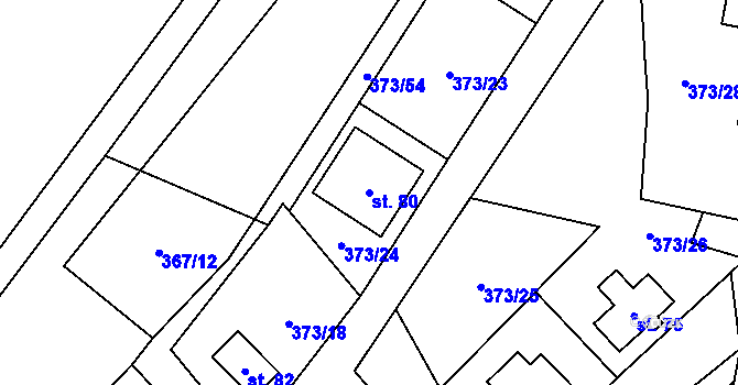 Parcela st. 80 v KÚ Zdislavice u Herálce, Katastrální mapa