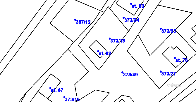Parcela st. 82 v KÚ Zdislavice u Herálce, Katastrální mapa