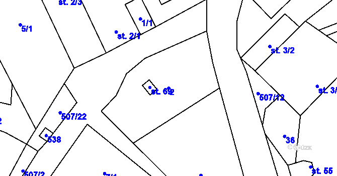 Parcela st. 2 v KÚ Zdislavice u Herálce, Katastrální mapa