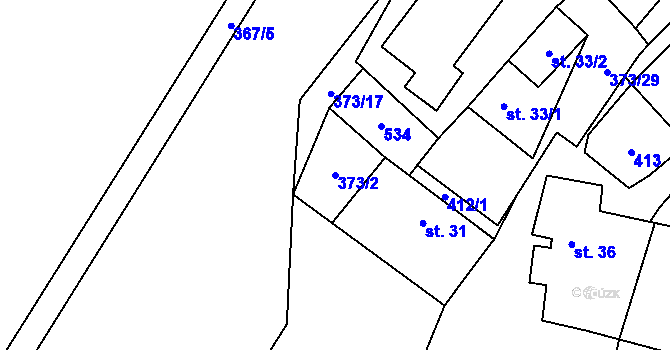 Parcela st. 373/2 v KÚ Zdislavice u Herálce, Katastrální mapa
