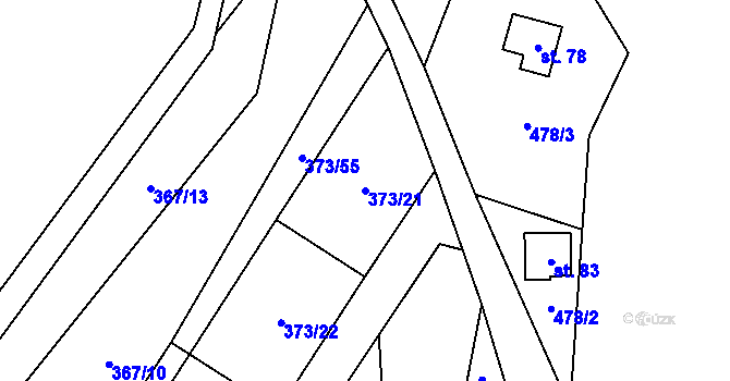 Parcela st. 373/21 v KÚ Zdislavice u Herálce, Katastrální mapa