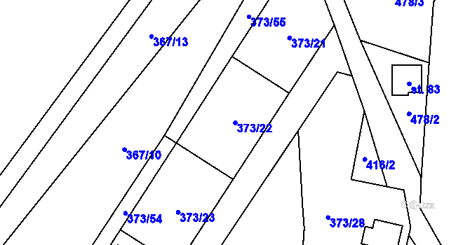 Parcela st. 373/22 v KÚ Zdislavice u Herálce, Katastrální mapa