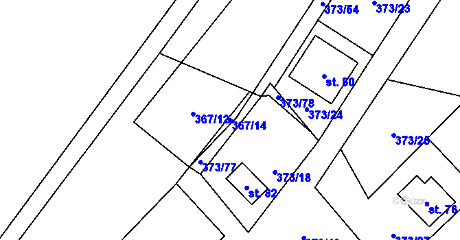Parcela st. 367/14 v KÚ Zdislavice u Herálce, Katastrální mapa