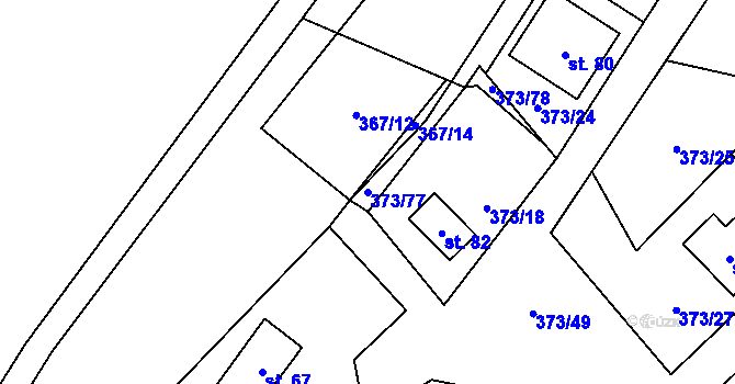 Parcela st. 373/77 v KÚ Zdislavice u Herálce, Katastrální mapa