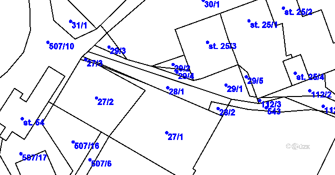 Parcela st. 28/1 v KÚ Zdislavice u Herálce, Katastrální mapa