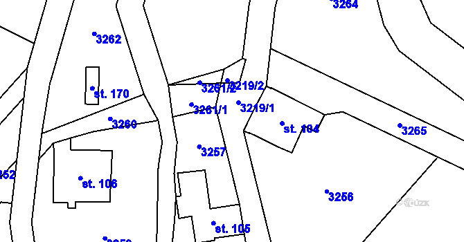 Parcela st. 3219/1 v KÚ Kačerov u Zdobnice, Katastrální mapa