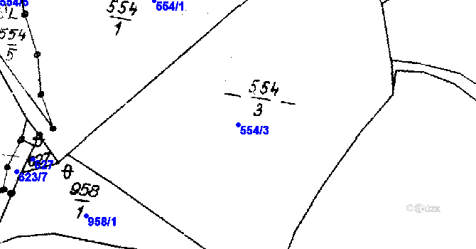 Parcela st. 554/3 v KÚ Kunčina Ves u Zdobnice, Katastrální mapa