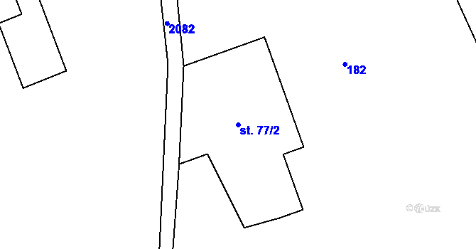 Parcela st. 77/2 v KÚ Zdoňov, Katastrální mapa