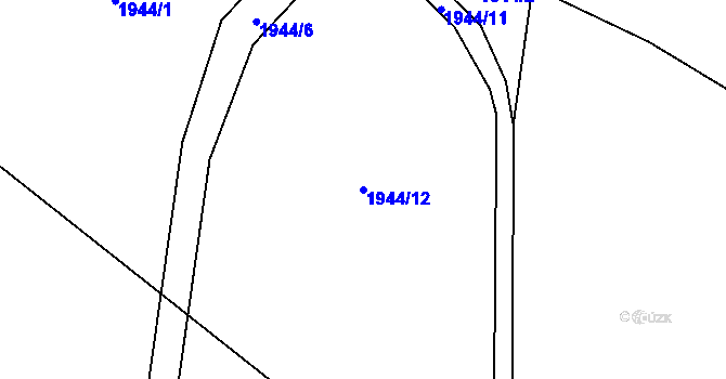 Parcela st. 1944/12 v KÚ Zdoňov, Katastrální mapa