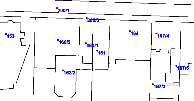 Parcela st. 161 v KÚ Zdounky, Katastrální mapa