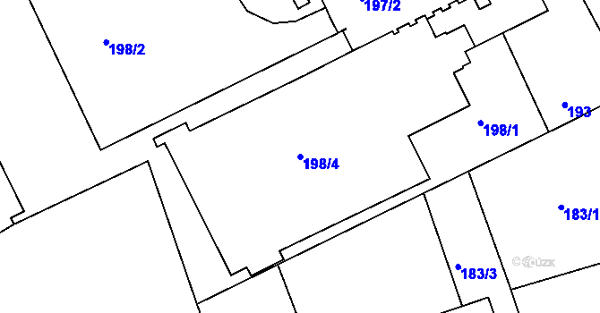 Parcela st. 198/4 v KÚ Zdounky, Katastrální mapa