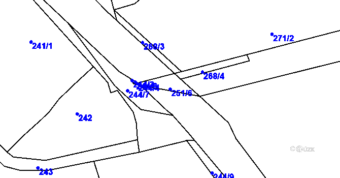 Parcela st. 251/6 v KÚ Zdounky, Katastrální mapa