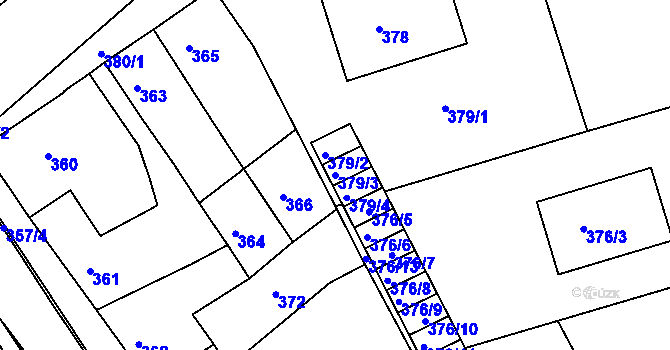 Parcela st. 379/3 v KÚ Zdounky, Katastrální mapa