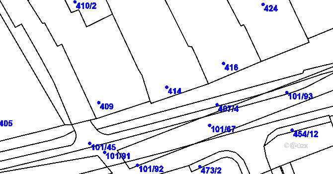 Parcela st. 414 v KÚ Zdounky, Katastrální mapa