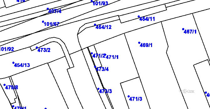 Parcela st. 471/1 v KÚ Zdounky, Katastrální mapa