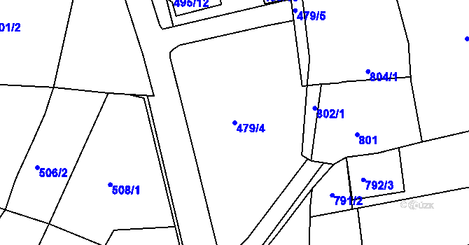 Parcela st. 479/4 v KÚ Zdounky, Katastrální mapa