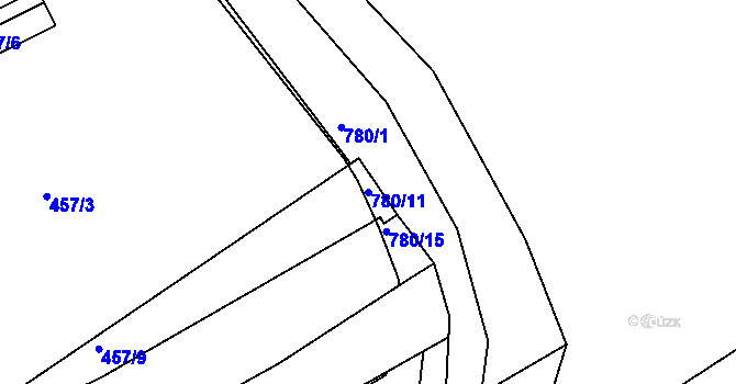 Parcela st. 780/11 v KÚ Zdounky, Katastrální mapa