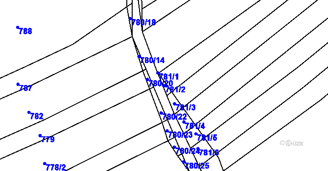 Parcela st. 781/2 v KÚ Zdounky, Katastrální mapa