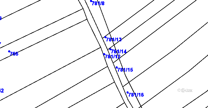 Parcela st. 781/12 v KÚ Zdounky, Katastrální mapa