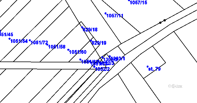 Parcela st. 829/20 v KÚ Zdounky, Katastrální mapa