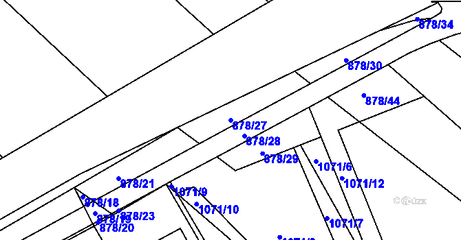 Parcela st. 878/27 v KÚ Zdounky, Katastrální mapa