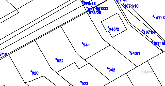 Parcela st. 941 v KÚ Zdounky, Katastrální mapa