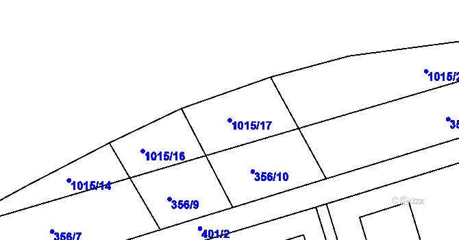 Parcela st. 1015/17 v KÚ Zdounky, Katastrální mapa
