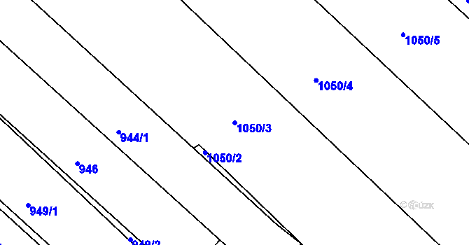 Parcela st. 1050/3 v KÚ Zdounky, Katastrální mapa