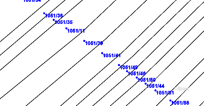Parcela st. 1051/41 v KÚ Zdounky, Katastrální mapa