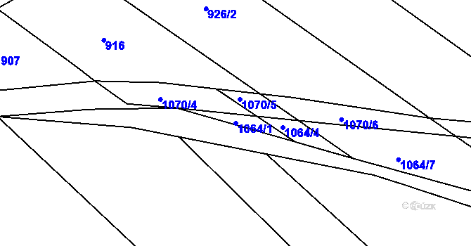 Parcela st. 1064/1 v KÚ Zdounky, Katastrální mapa