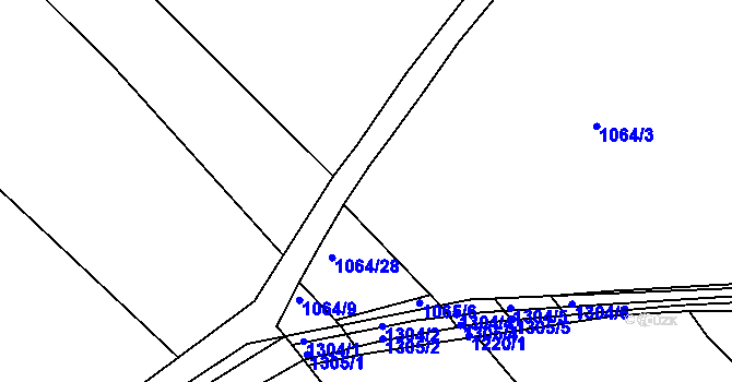 Parcela st. 1064/17 v KÚ Zdounky, Katastrální mapa