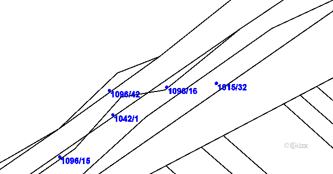 Parcela st. 1096/16 v KÚ Zdounky, Katastrální mapa