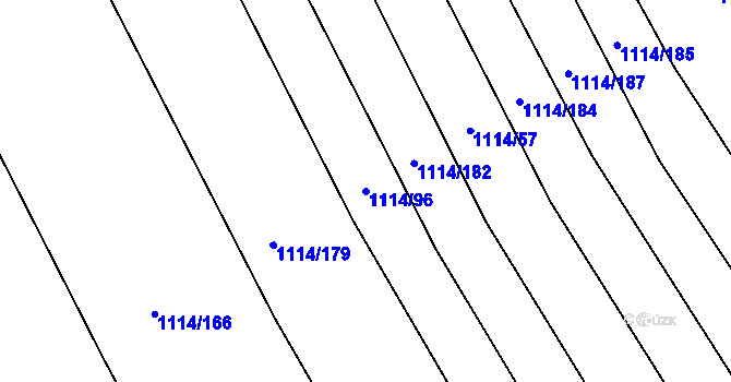 Parcela st. 1114/96 v KÚ Zdounky, Katastrální mapa