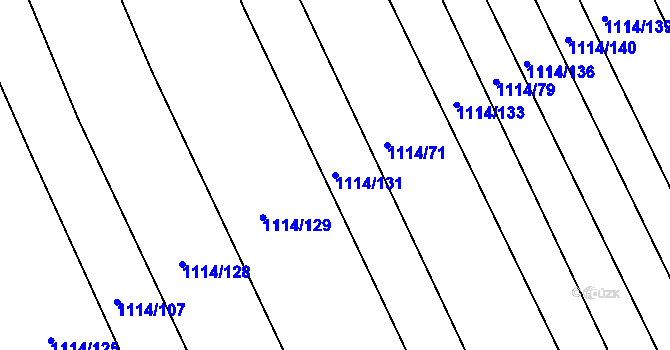 Parcela st. 1114/131 v KÚ Zdounky, Katastrální mapa
